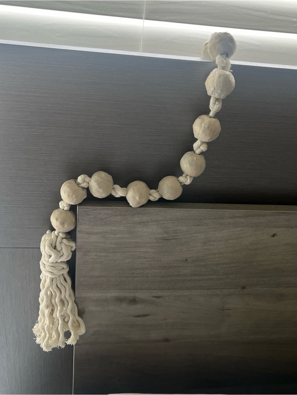 Neutral Cotton Bead Tassel Wall Hanging - Decorative Home Accent